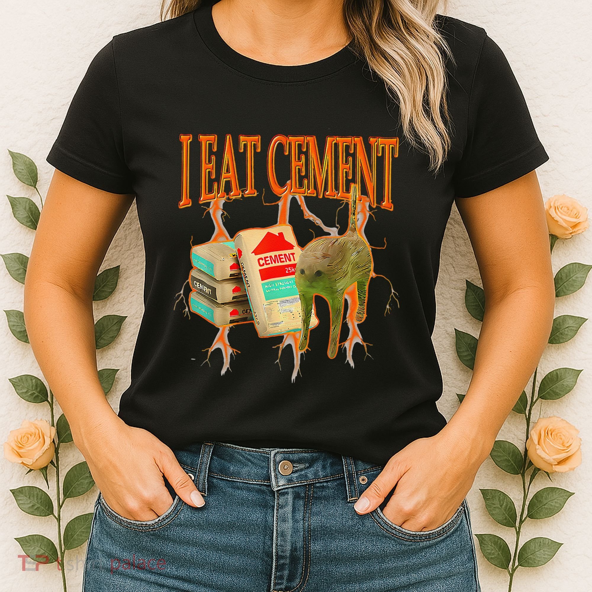 Funny I Eat Cement Cursed Cat Oddly Specific Dank Meme Women's T-Shirt