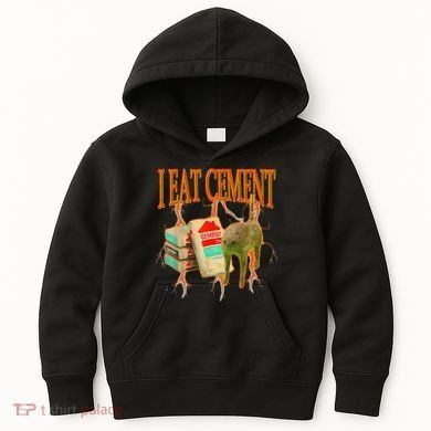 Funny I Eat Cement Cursed Cat Oddly Specific Dank Meme Kids Hoodie
