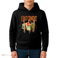 Funny I Eat Cement Cursed Cat Oddly Specific Dank Meme Kids Hoodie thumb 4