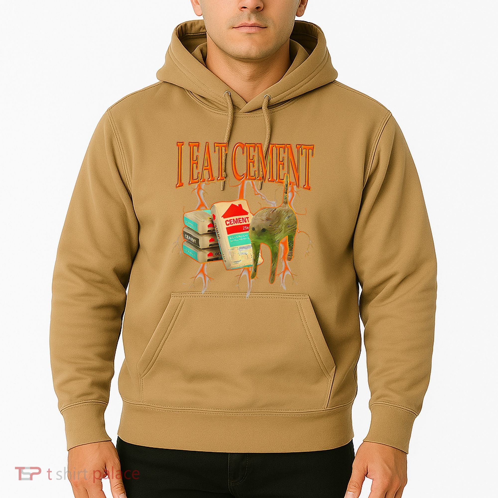 Funny I Eat Cement Cursed Cat Oddly Specific Dank Meme Hoodie