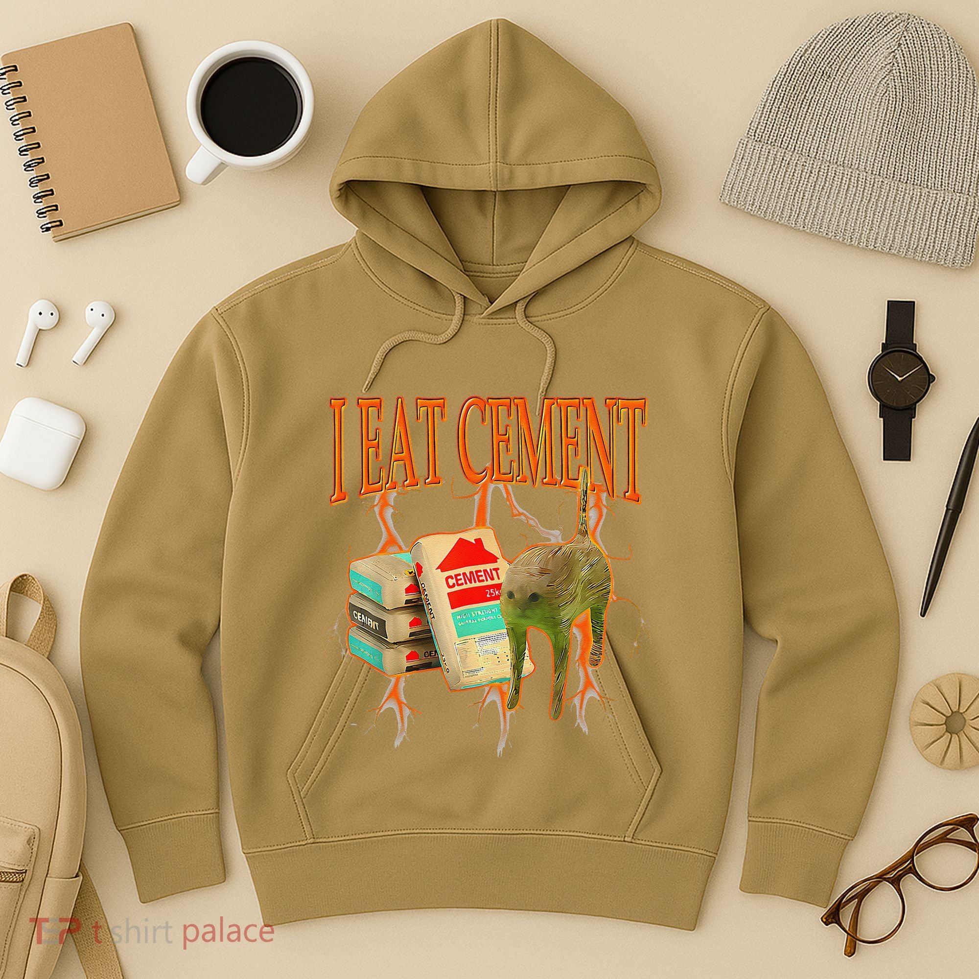 Funny I Eat Cement Cursed Cat Oddly Specific Dank Meme Hoodie