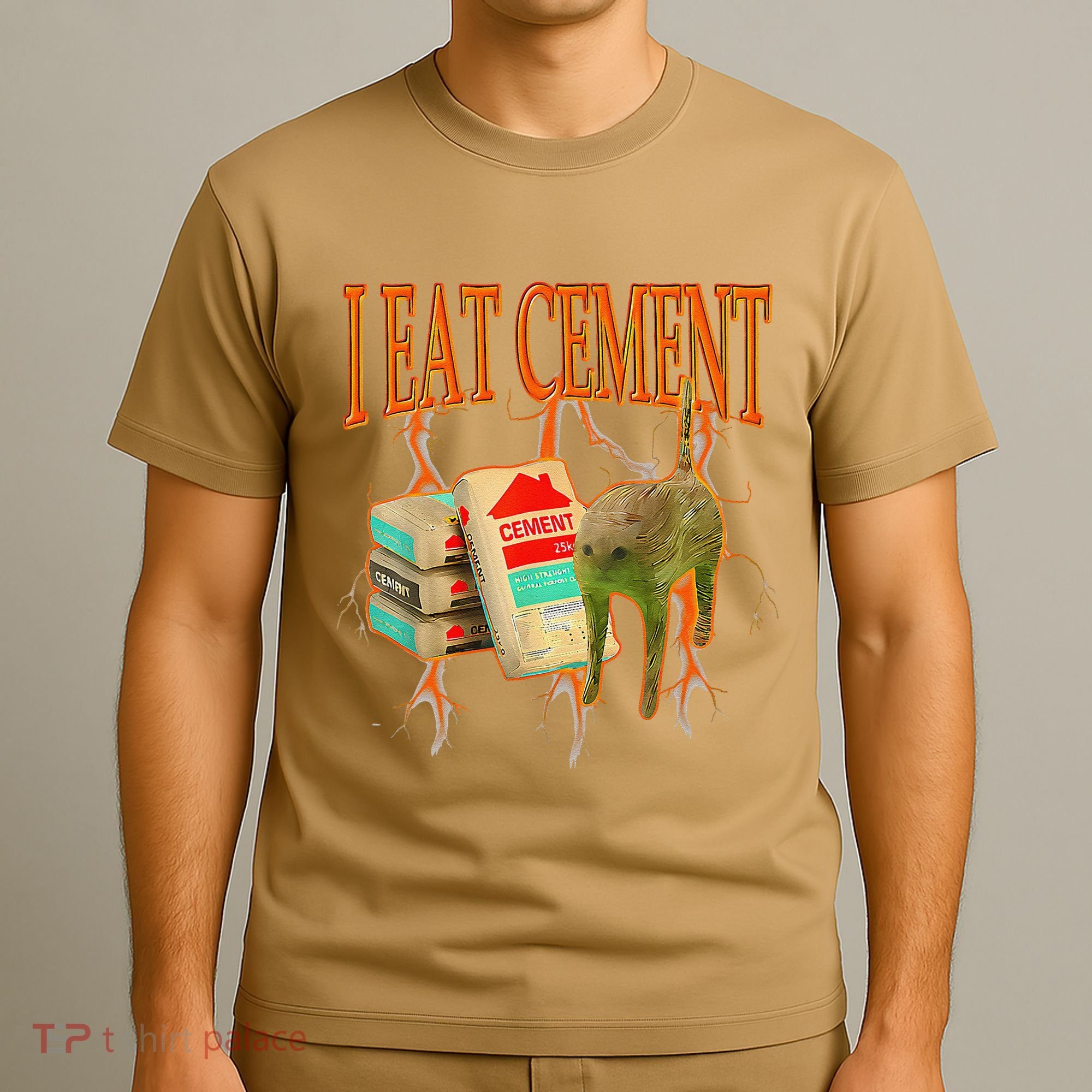 Funny I Eat Cement Cursed Cat Oddly Specific Dank Meme T-Shirt