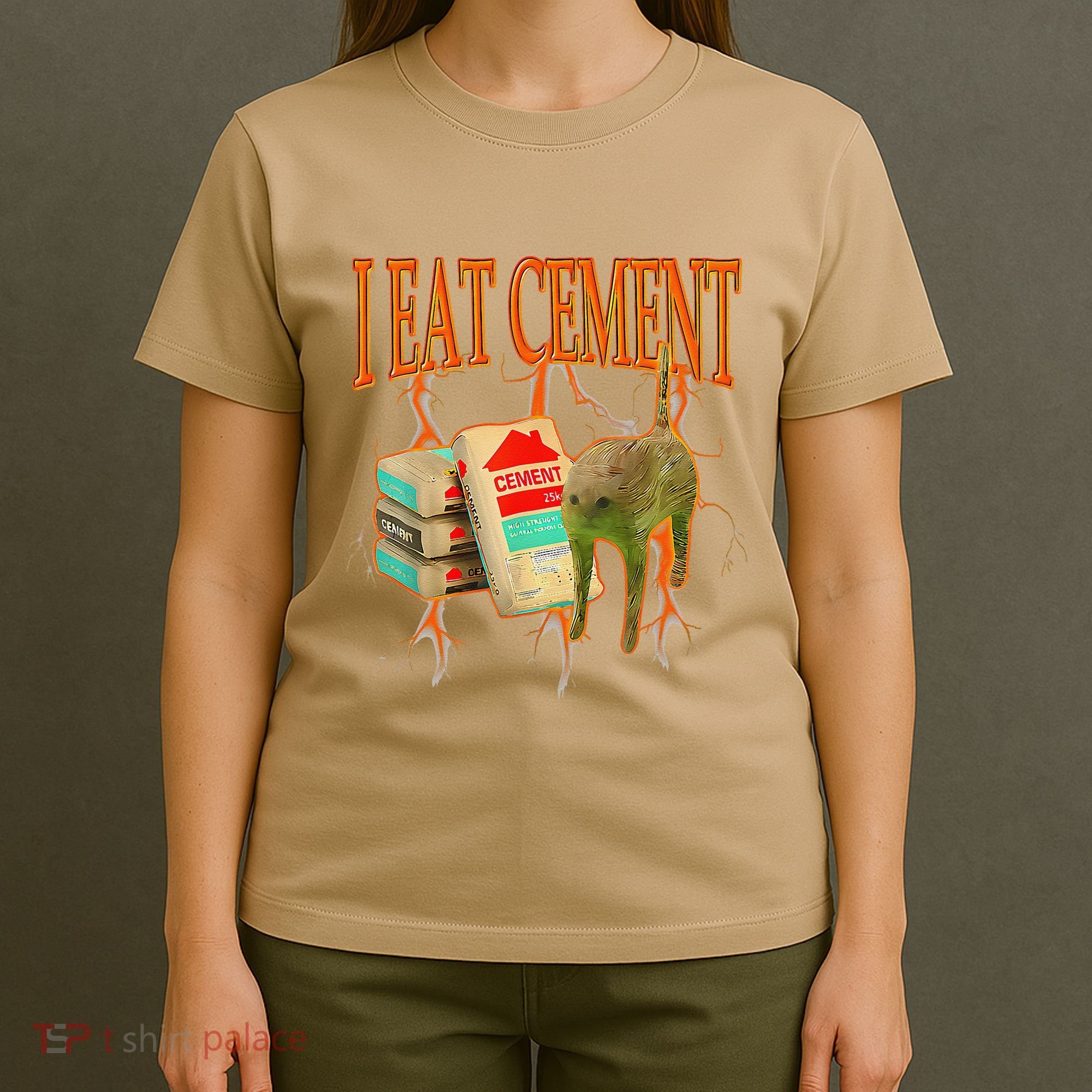 Funny I Eat Cement Cursed Cat Oddly Specific Dank Meme T-Shirt