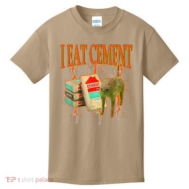 Funny I Eat Cement Cursed Cat Oddly Specific Dank Meme Kids T-Shirt