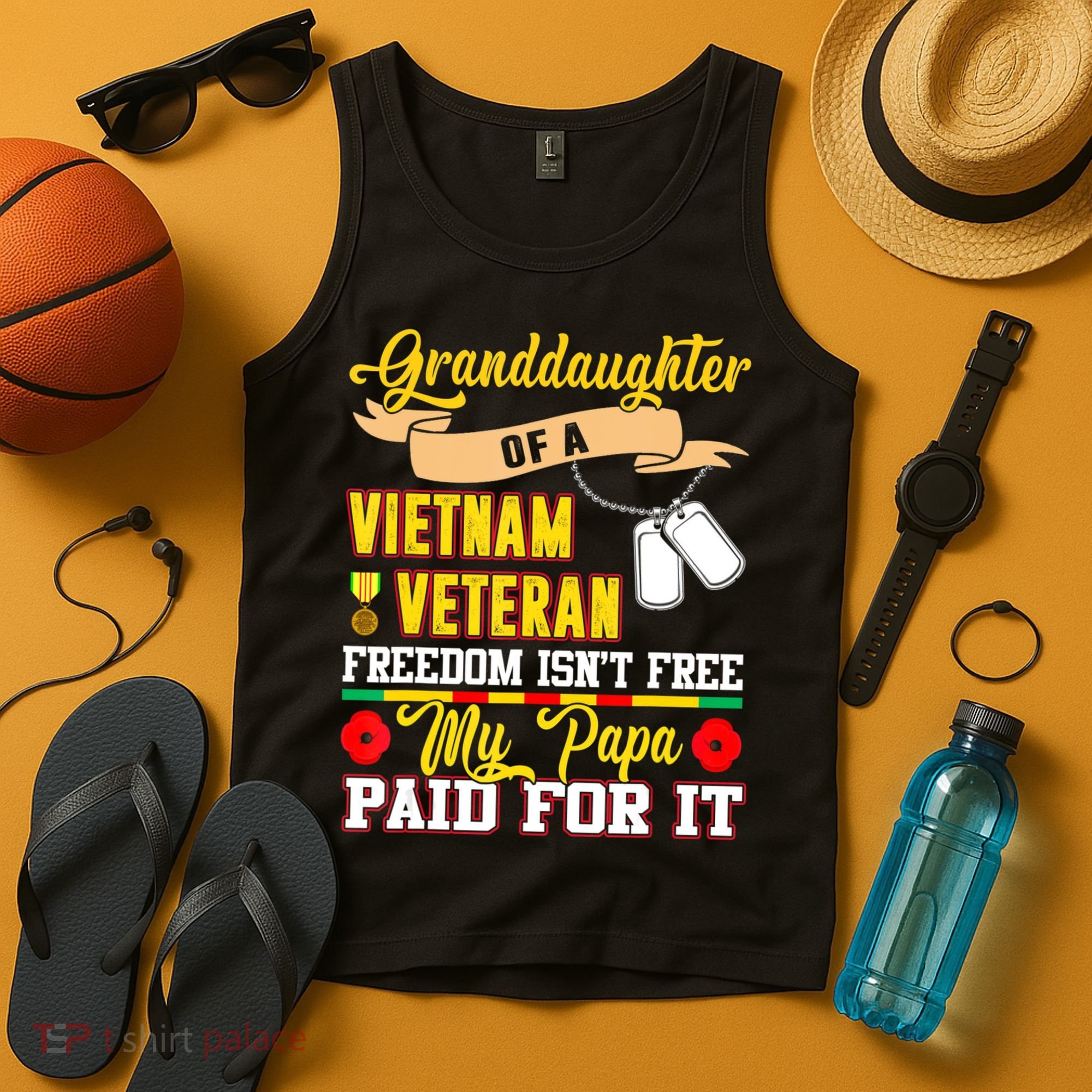 Freedom Isn't Free Proud Granddaughter Of A Vietnam Veteran Tank Top