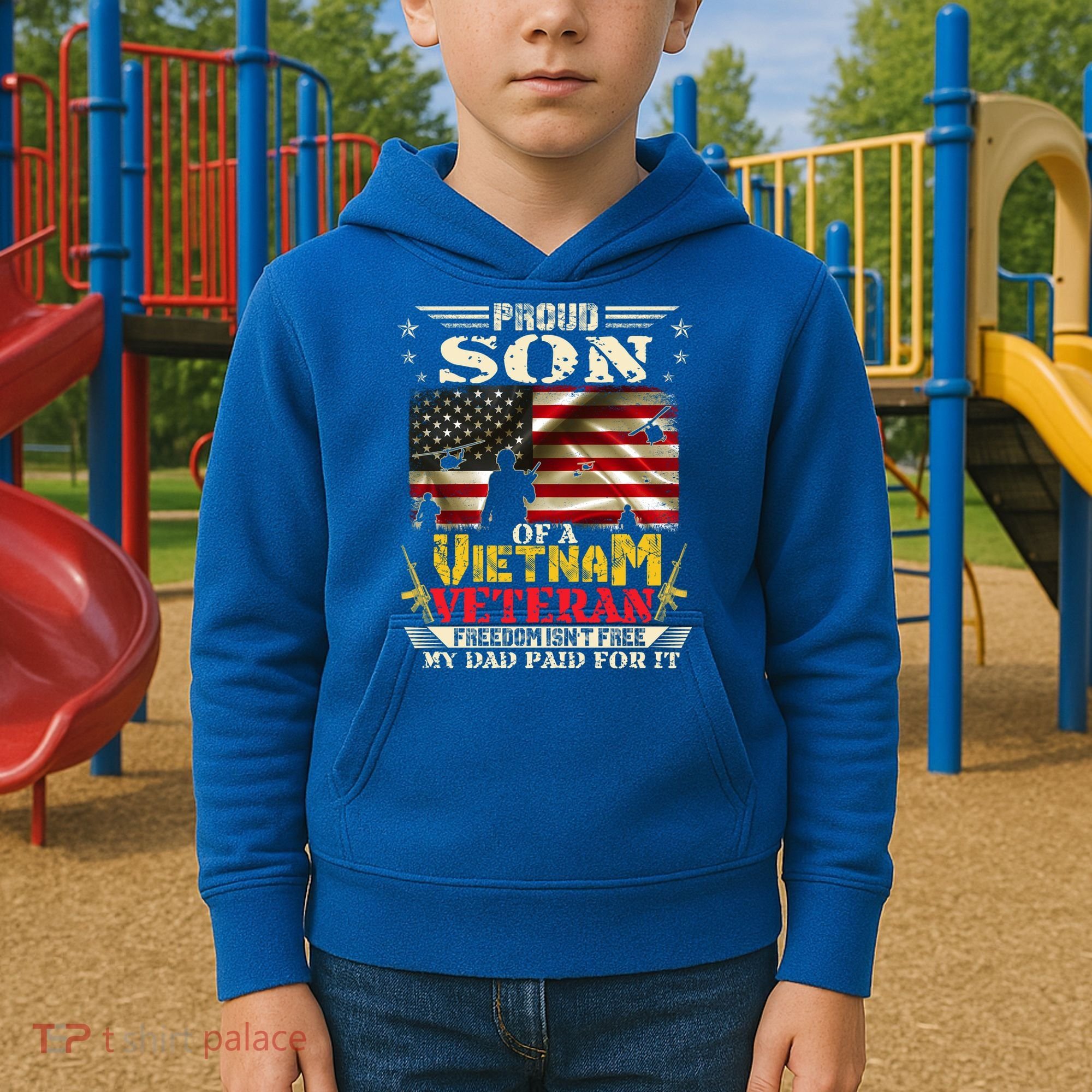 Freedom Isn't Freegreat Giftproud Son Of A Vietnam Veteran Dad Gift Kids Hoodie