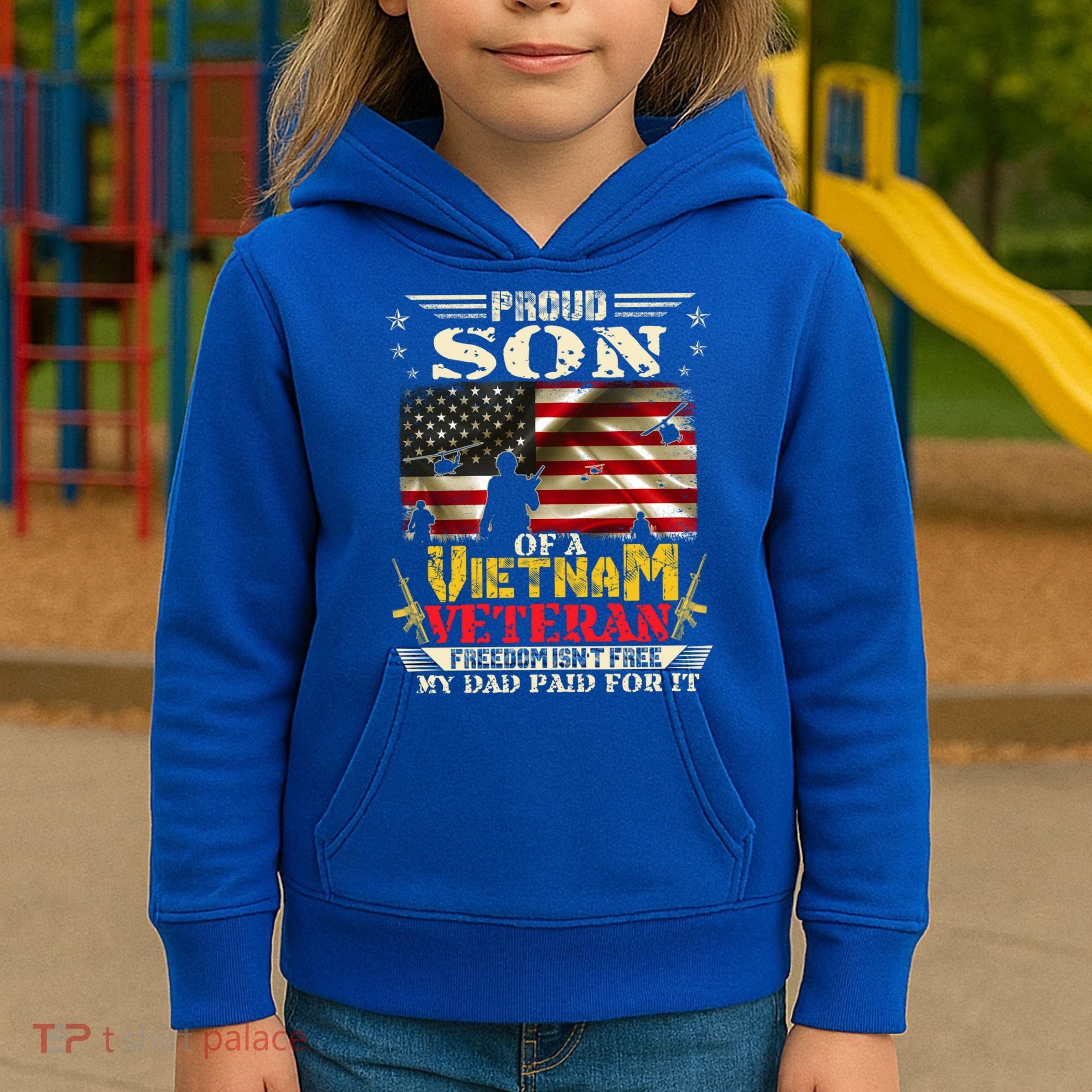 Freedom Isn't Freegreat Giftproud Son Of A Vietnam Veteran Dad Gift Kids Hoodie