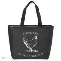 Fluent In Fowl Language Funny Chicken Lovers Father’S Day Tote Bag thumb 0