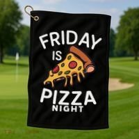 Funny Italian Food Pizza Lover Golf Towel thumb 1