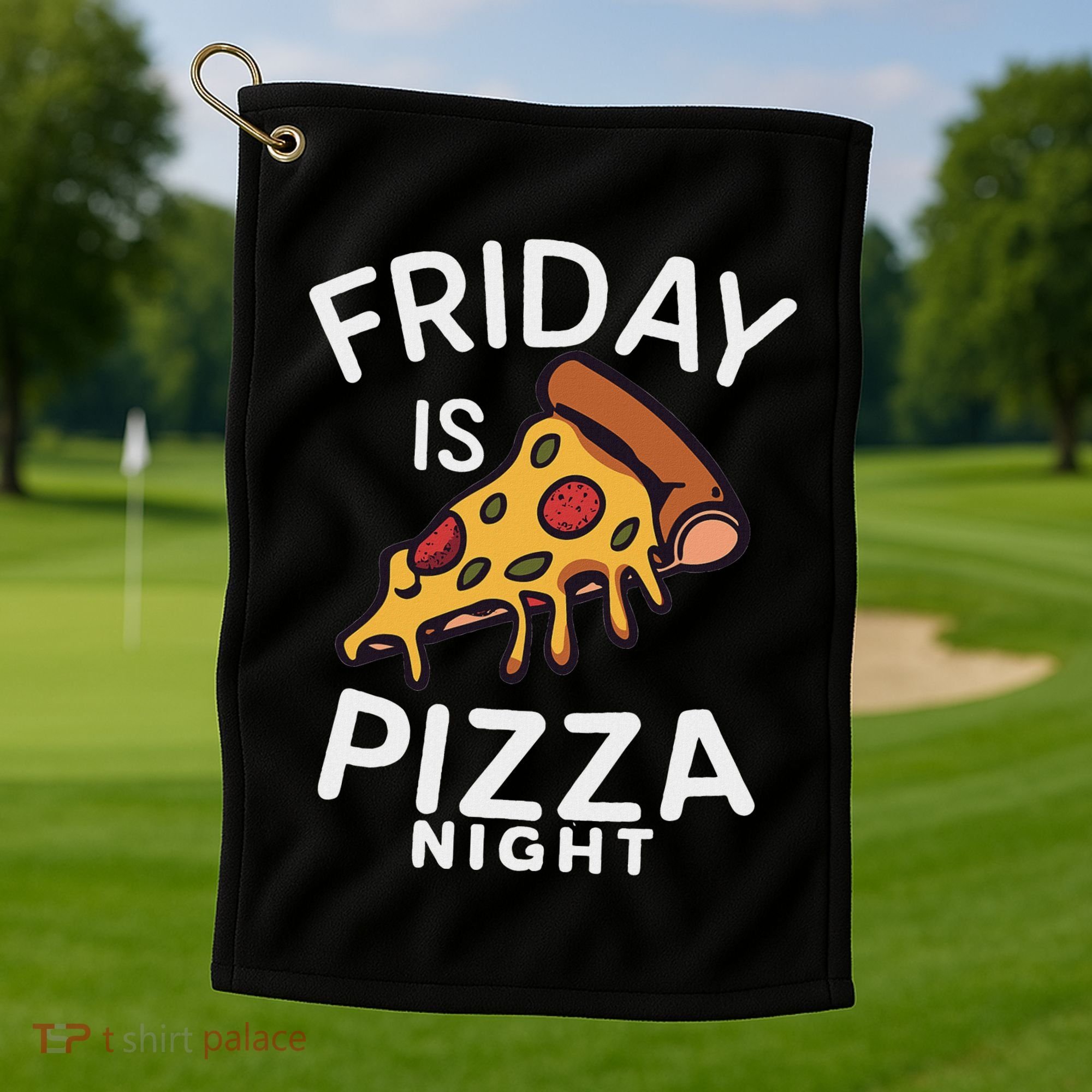 Funny Italian Food Pizza Lover Golf Towel