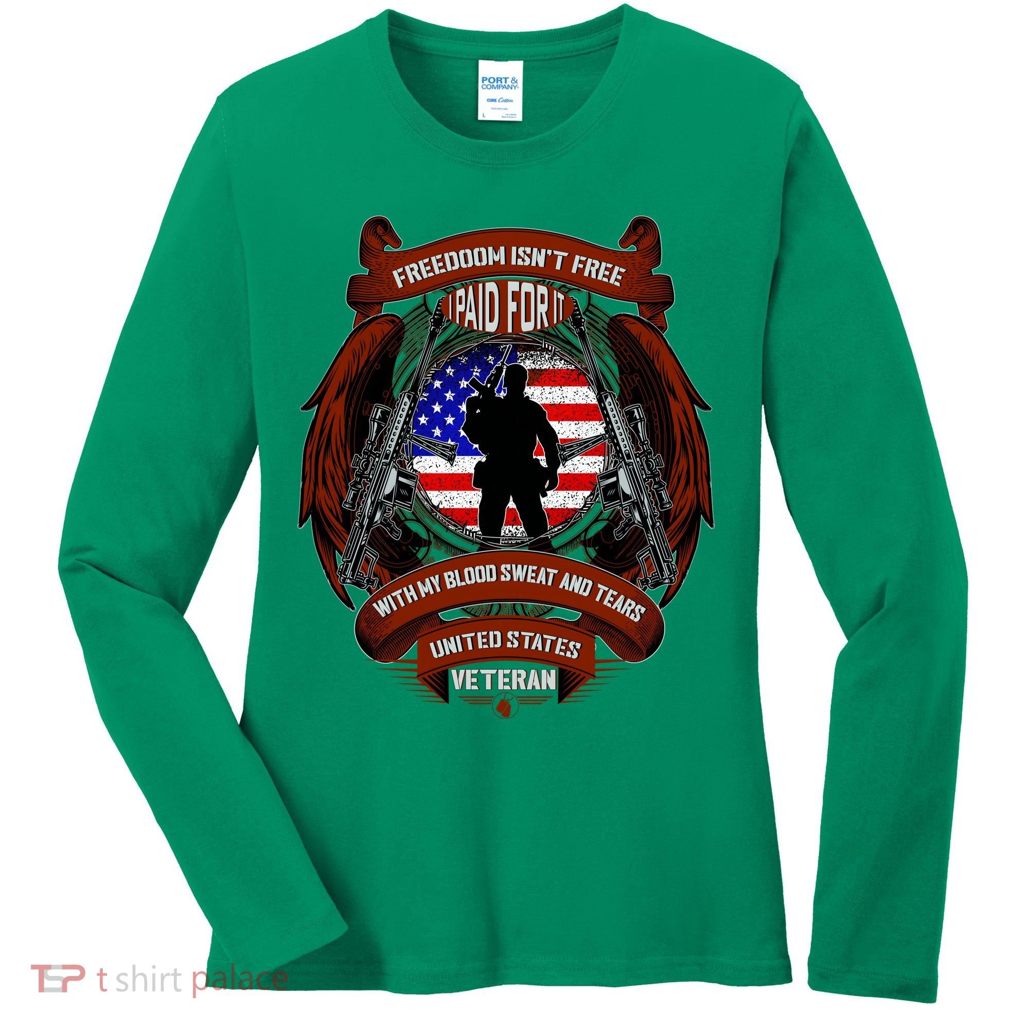 Freedom Isn't Free I Paid For It United States Veteran Women's Long Sleeve Shirt