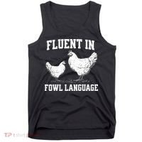 Fluent In Fowl Language Funny Chicken Owner Farm Tank Top thumb 0