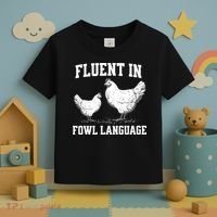 Fluent In Fowl Language Funny Chicken Owner Farm Toddler T-Shirt thumb 3