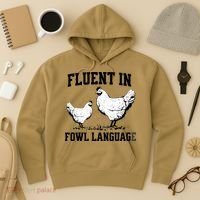 Fluent In Fowl Language Funny Chicken Owner Farm Hoodie thumb 3