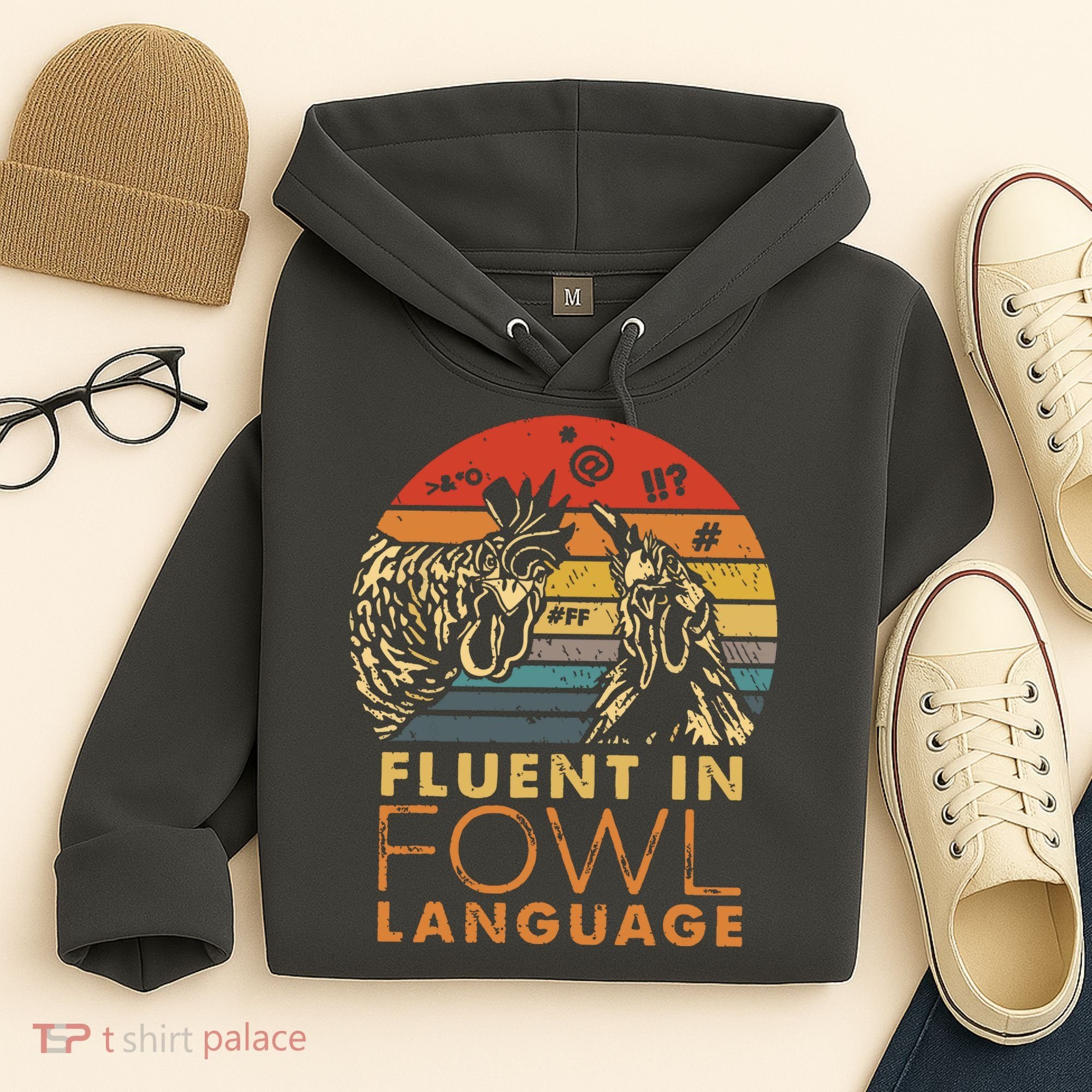 Fluent In Fowl Language Funny Chicken Meme Farm Hoodie