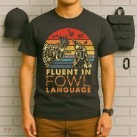 Fluent In Fowl Language Funny Chicken Meme Farm T-Shirt thumb 6
