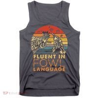 Fluent In Fowl Language Funny Chicken Meme Farm Tank Top thumb 0