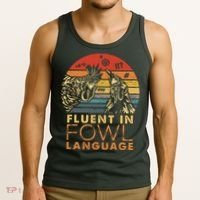 Fluent In Fowl Language Funny Chicken Meme Farm Tank Top thumb 3