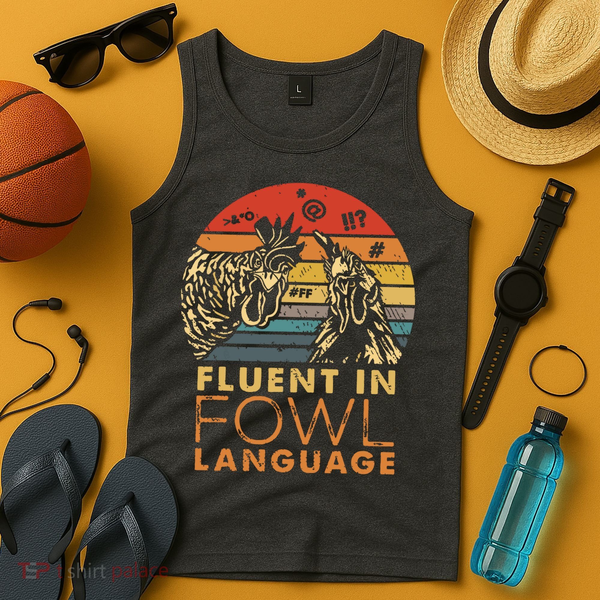 Fluent In Fowl Language Funny Chicken Meme Farm Tank Top