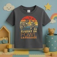 Fluent In Fowl Language Funny Chicken Meme Farm Toddler T-Shirt thumb 3