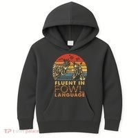 Fluent In Fowl Language Funny Chicken Meme Farm Kids Hoodie thumb 0