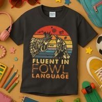 Fluent In Fowl Language Funny Chicken Meme Farm Kids T-Shirt thumb 3