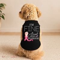 Funny I'm Fine Breast Cancer Warrior Pink Breast Cancer Doggie Tank thumb 2