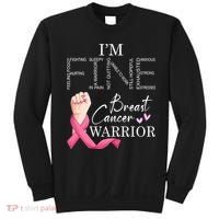 Funny I'm Fine Breast Cancer Warrior Pink Breast Cancer Sweatshirt thumb 0