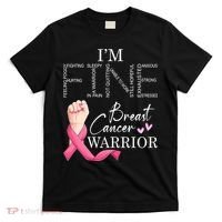 Funny I'm Fine Breast Cancer Warrior Pink Breast Cancer T-Shirt thumb 0