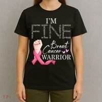 Funny I'm Fine Breast Cancer Warrior Pink Breast Cancer T-Shirt thumb 4