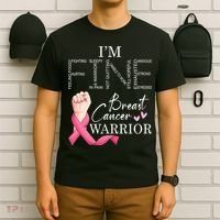 Funny I'm Fine Breast Cancer Warrior Pink Breast Cancer T-Shirt thumb 6