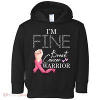 Funny I'm Fine Breast Cancer Warrior Pink Breast Cancer Toddler Hoodie thumb 0