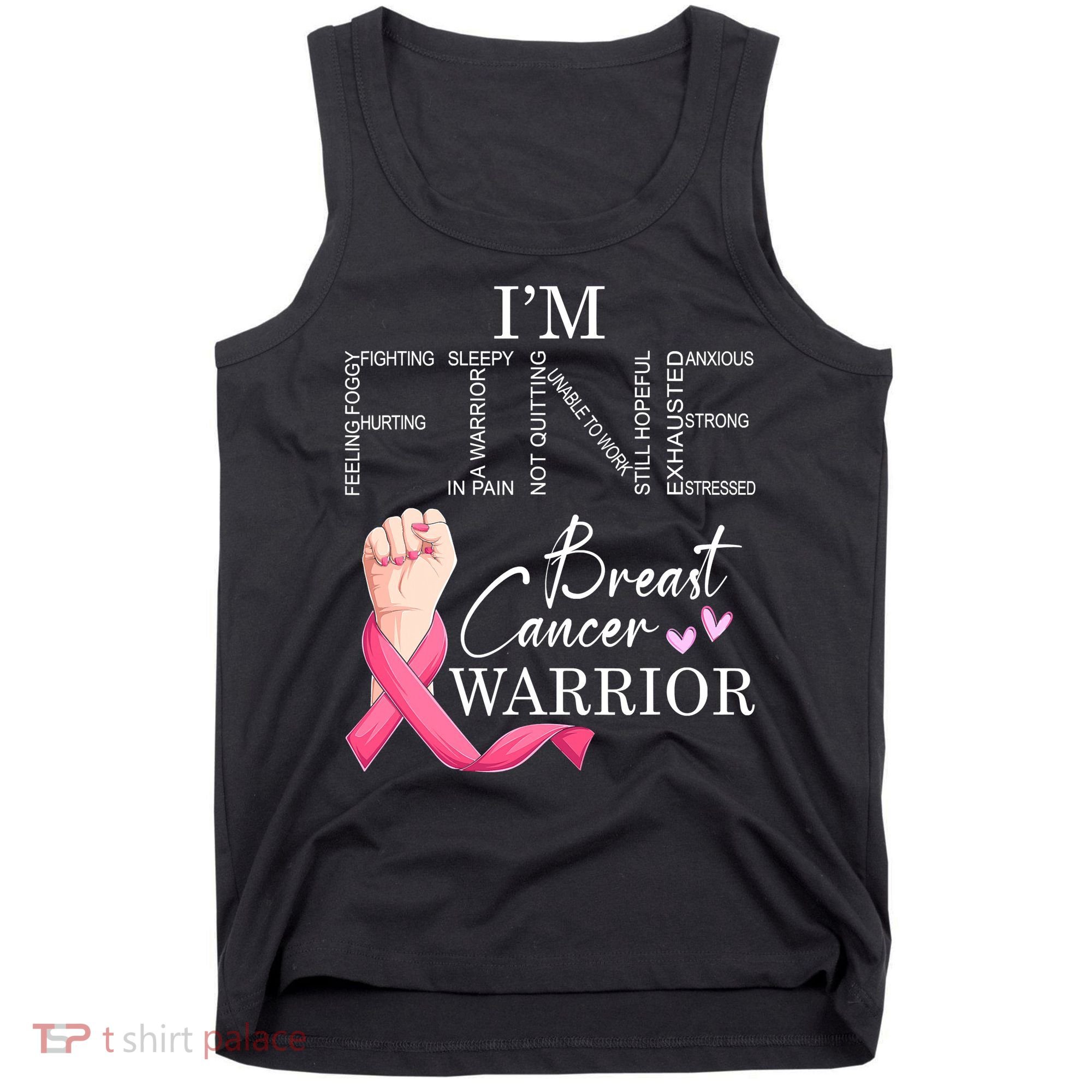 Funny I'm Fine Breast Cancer Warrior Pink Breast Cancer Tank Top