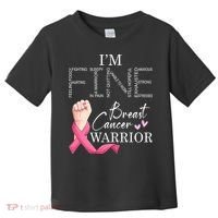 Funny I'm Fine Breast Cancer Warrior Pink Breast Cancer Toddler T-Shirt thumb 0