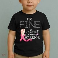 Funny I'm Fine Breast Cancer Warrior Pink Breast Cancer Toddler T-Shirt thumb 2