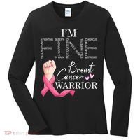 Funny I'm Fine Breast Cancer Warrior Pink Breast Cancer Women's Long Sleeve Shirt thumb 0