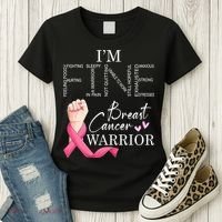 Funny I'm Fine Breast Cancer Warrior Pink Breast Cancer Women's T-Shirt thumb 3