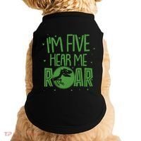 Funny I'm Five Hear Me Roar Birthday Doggie Tank thumb 0