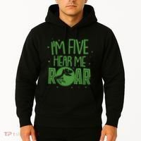 Funny I'm Five Hear Me Roar Birthday Hoodie thumb 2