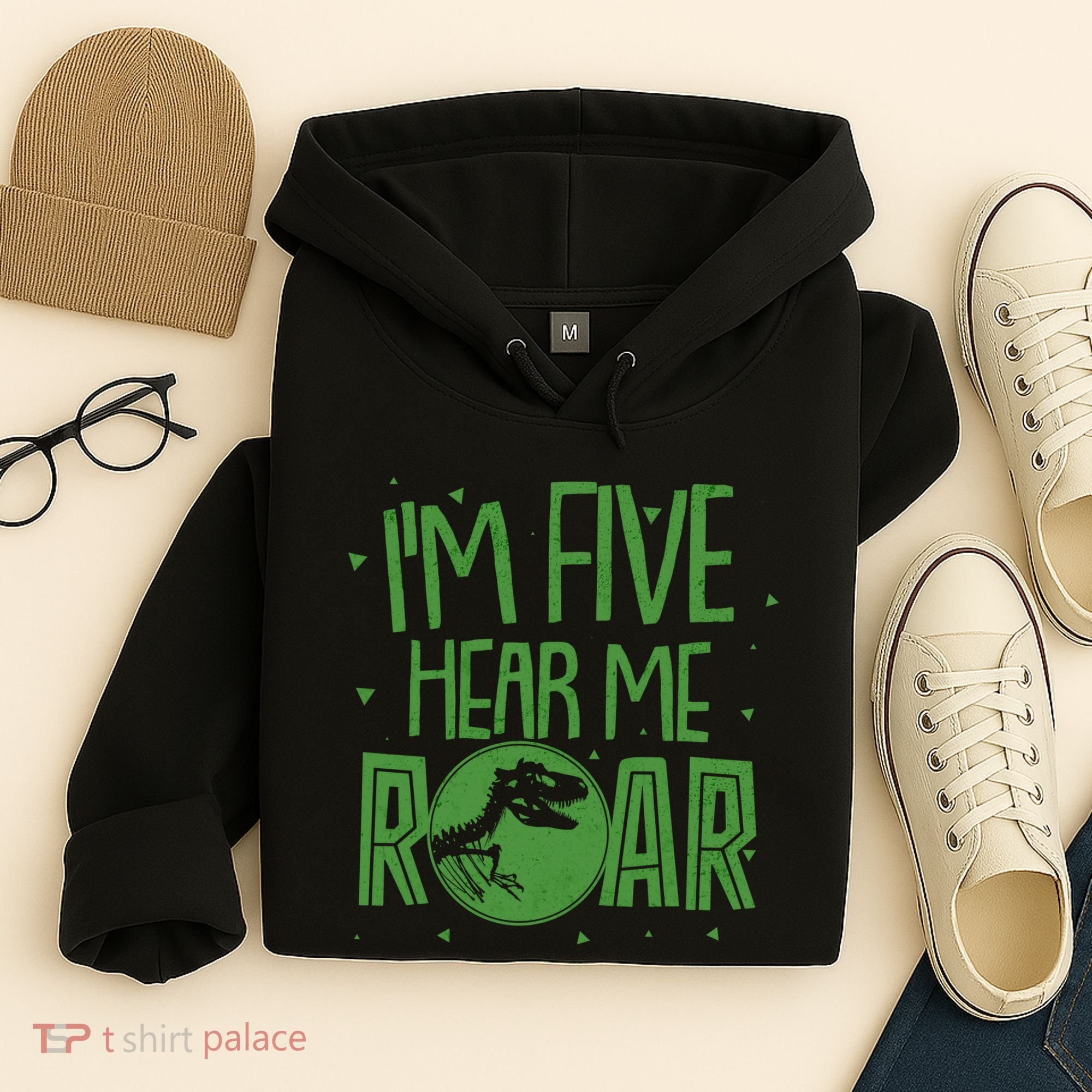 Funny I'm Five Hear Me Roar Birthday Hoodie