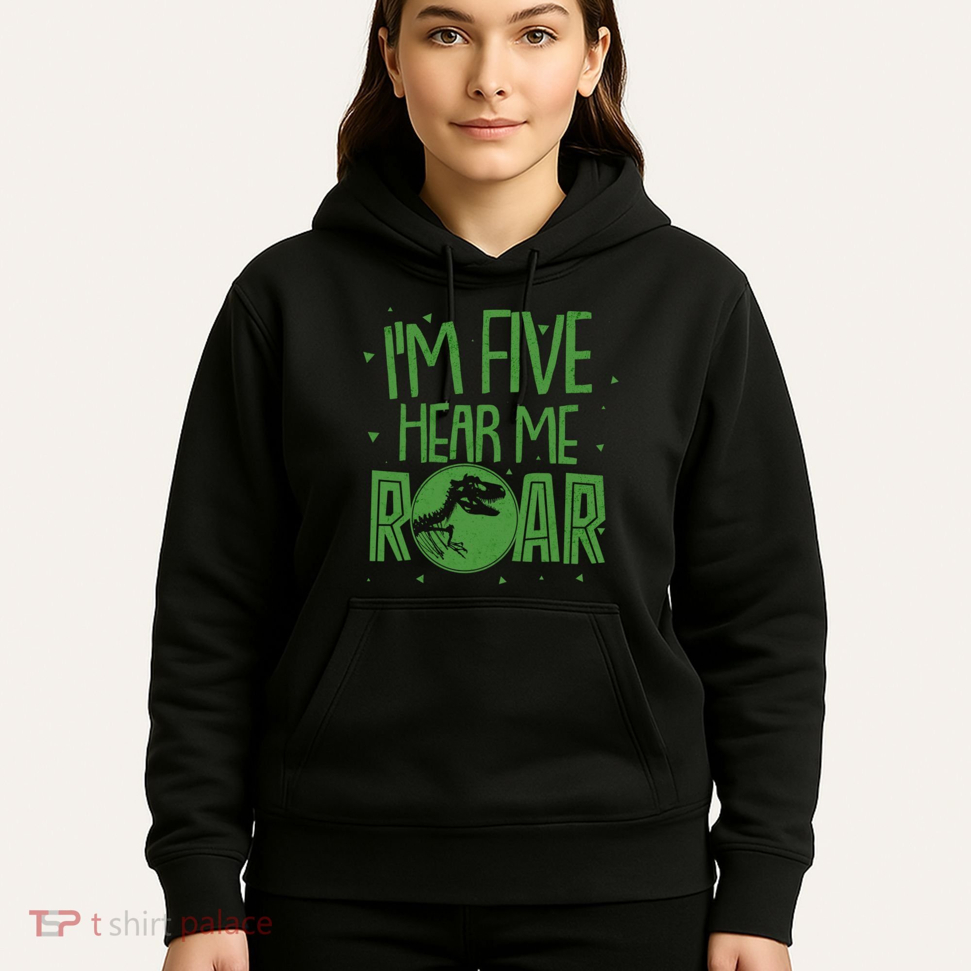 Funny I'm Five Hear Me Roar Birthday Hoodie