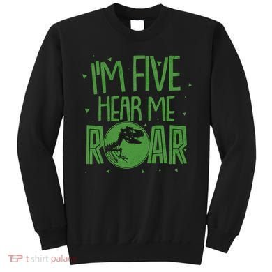 Funny I'm Five Hear Me Roar Birthday Sweatshirt