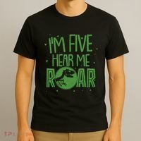 Funny I'm Five Hear Me Roar Birthday T-Shirt thumb 3