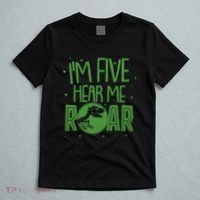 Funny I'm Five Hear Me Roar Birthday T-Shirt thumb 5