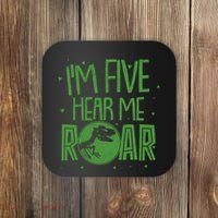 Funny I'm Five Hear Me Roar Birthday Coaster thumb 0