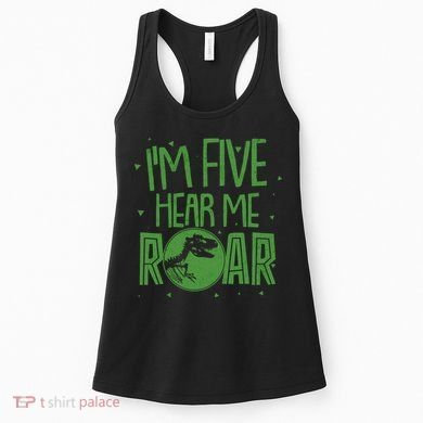 Funny I'm Five Hear Me Roar Birthday Women's Tank Top