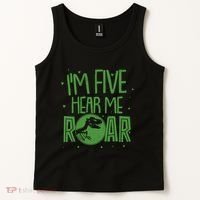Funny I'm Five Hear Me Roar Birthday Tank Top thumb 2