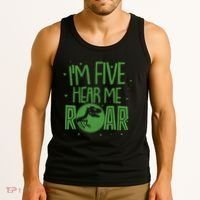 Funny I'm Five Hear Me Roar Birthday Tank Top thumb 3