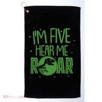 Funny I'm Five Hear Me Roar Birthday Golf Towel thumb 0