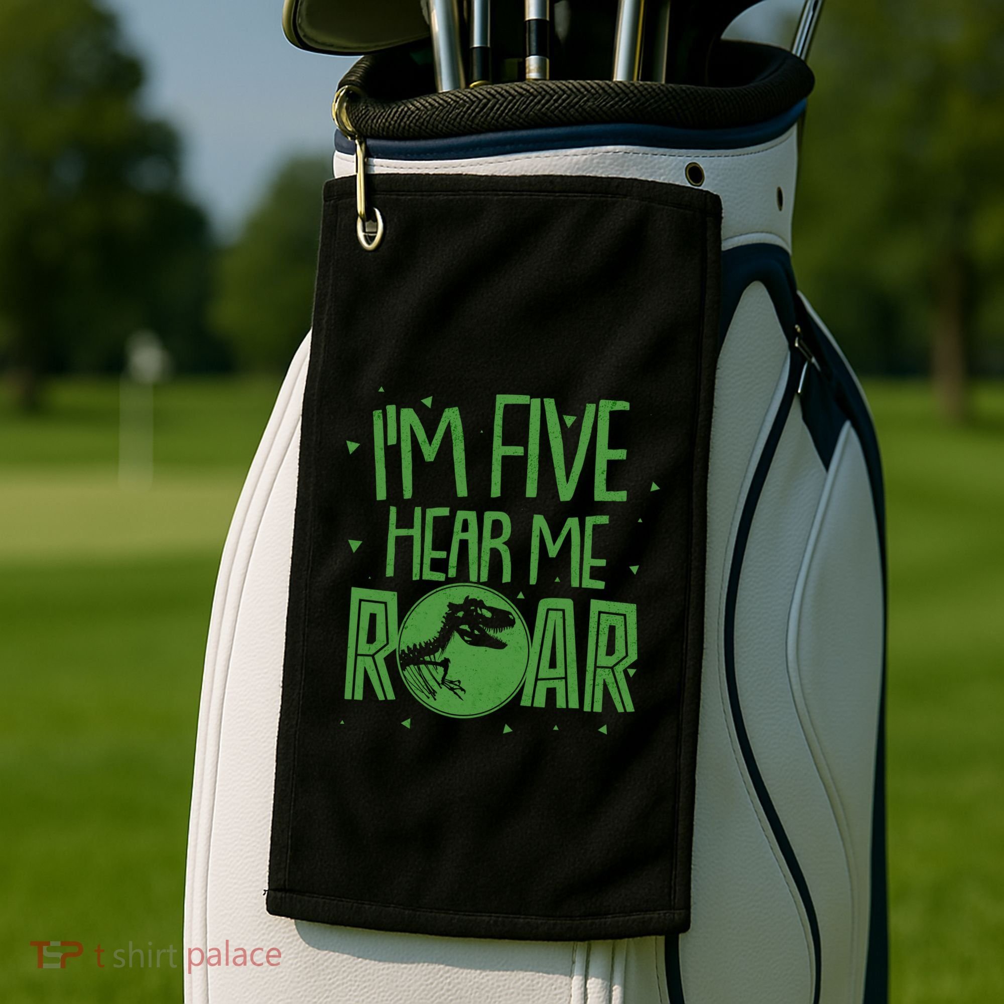 Funny I'm Five Hear Me Roar Birthday Golf Towel